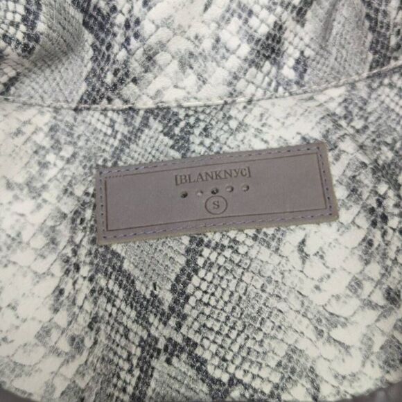 Blank NYC Womens Small Snake Print Moto Jacket Asymmetrical Front Zip Stretch - Picture 8 of 9